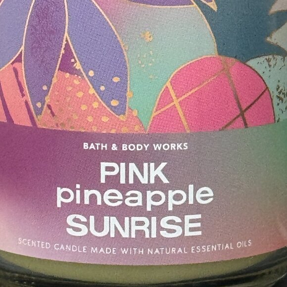 BBW Pink Pineapple Sunrise Bath & Body Works Mason Jar Single Wick Candle - Picture 3 of 10